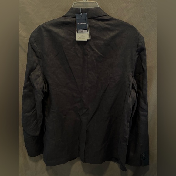 NWT Piombo Men’s Black Unlined Linen Style Blazer w/Flap Pockets; Size 40 - Picture 3 of 14